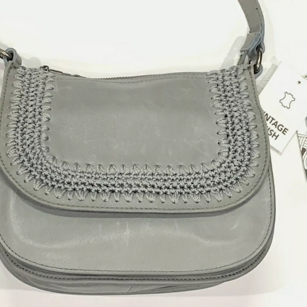 THE SAK Womens Vintage Gray Playa Leather …